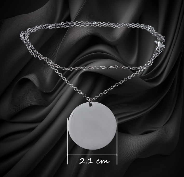 Collar con Dije Circular de Acero inoxidable