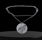 Collar con Dije Circular de Acero inoxidable