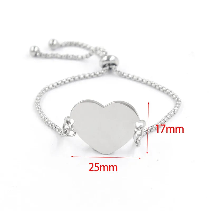 Pulsera de acero inoxidable c/forma de corazón